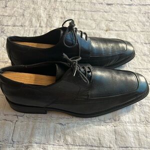 NATHA STUDIO BLACK LEATHER OXFORDS LACE UP MEN’S DRESS SHOES SIZE 9.5